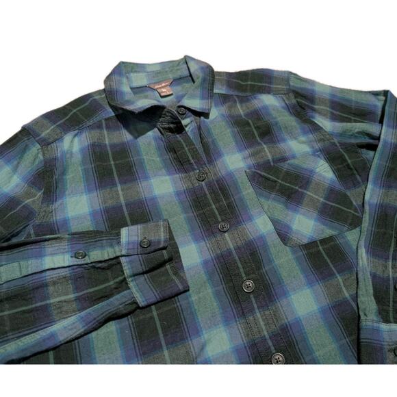 Eddie Bauer Men's Collared Button-Up Long Sleeve Plaid Flannel Shirt Size L - Picture 3 of 5